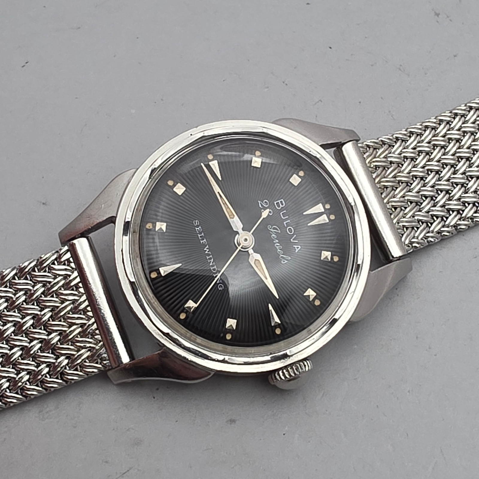 Vintage Bulova 23 “A” Men’s automatic watch sunburst dial 10BPAC USA 1950s