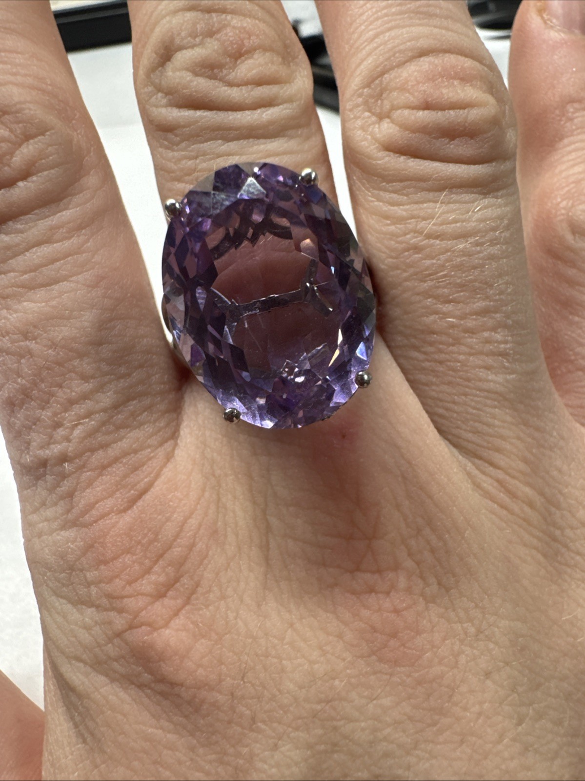NWT Retired JTV 7.83ct Orchid Amethyst Sterling Silver Ring SZ 10.75 Stunning