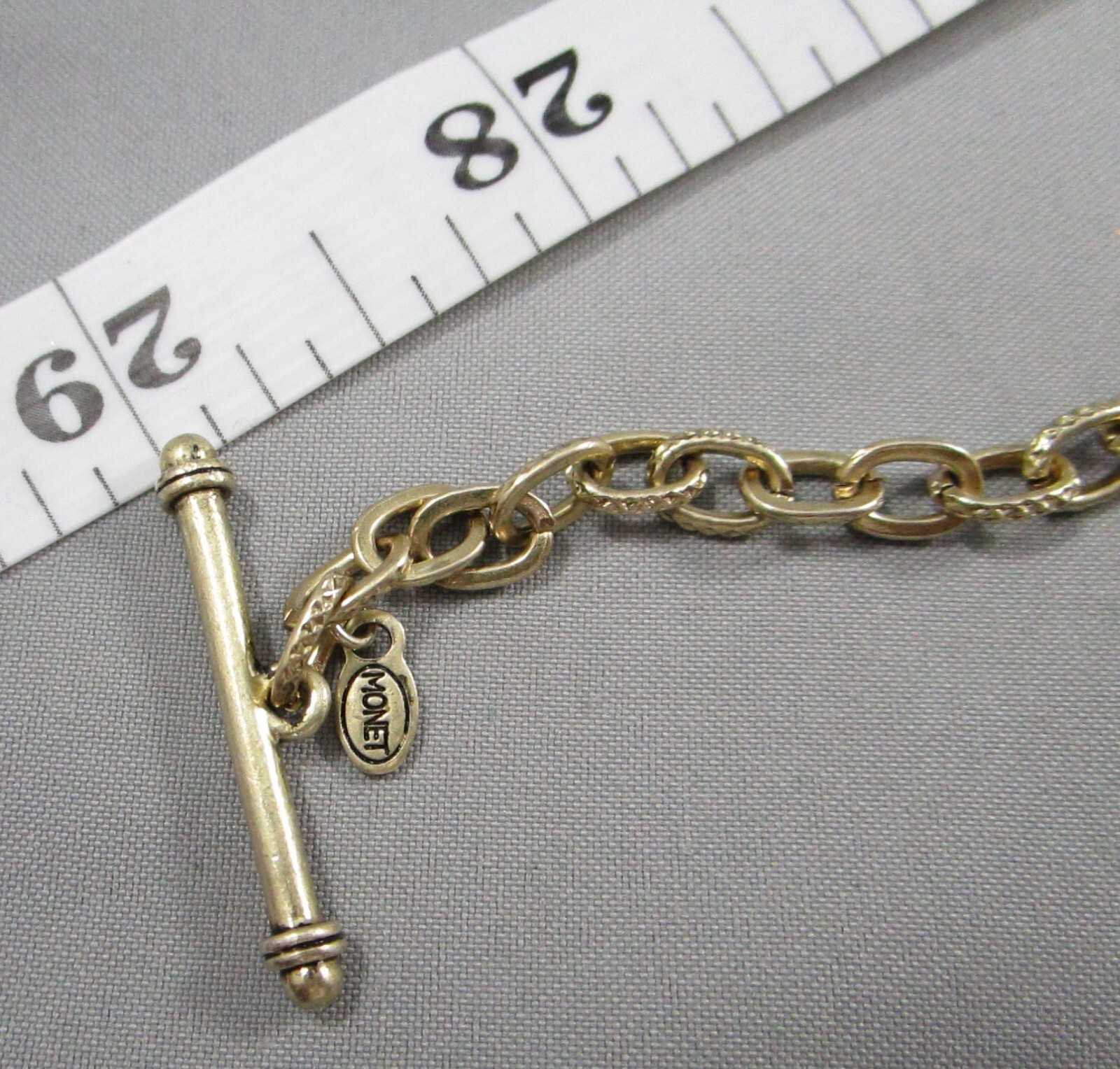 MONET Silver Tone 29″ Long Chain Unkown Stone Stations Fashion Necklace 6123