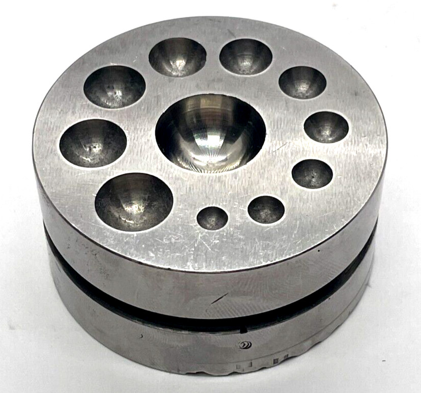 2-1/2″ Round Dapping Block Square, Half Round and V-Groove Shape Block