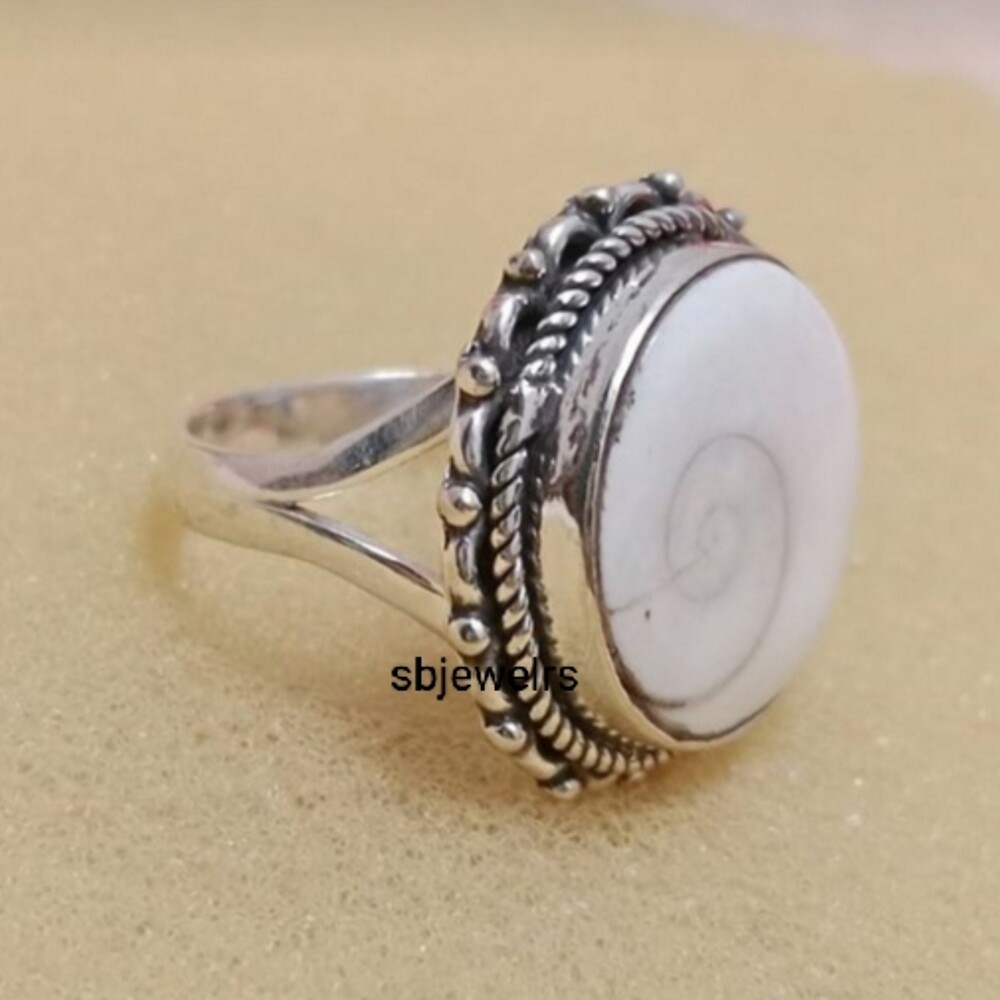 Shiva Eye Shell Gemstone 925 Sterling Silver Ring Handmade Mother’s Day D-332