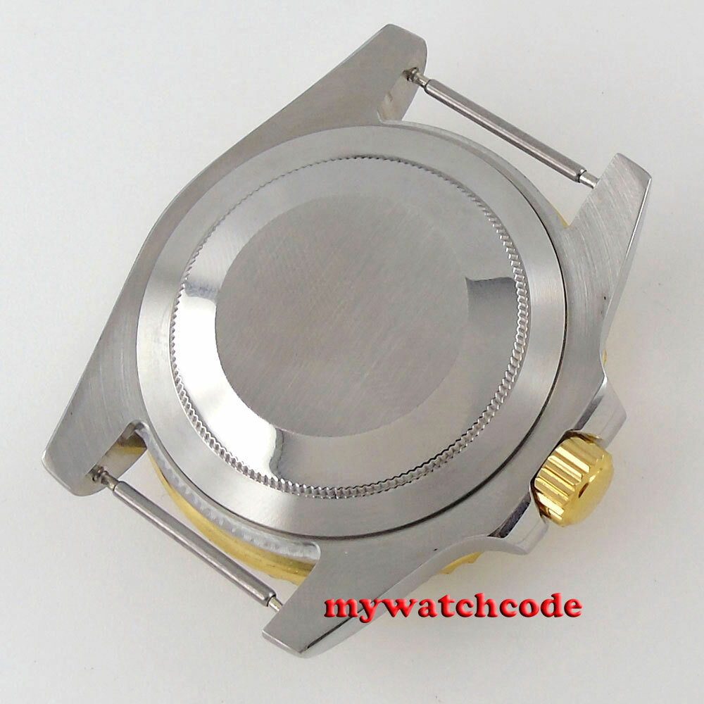 Two Tone 40mm Ceramic Bezel Sapphire Glass Watch Case fit NH35 NH36 2824 8215
