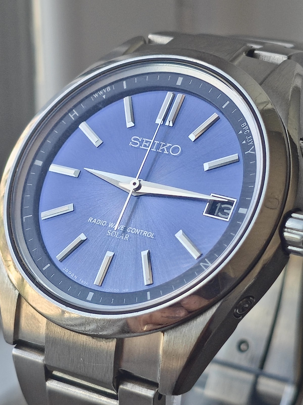 Seiko Brightz SAGZ081 JDM Solar Radio Titanium Blue Dial 39mm – US Seller