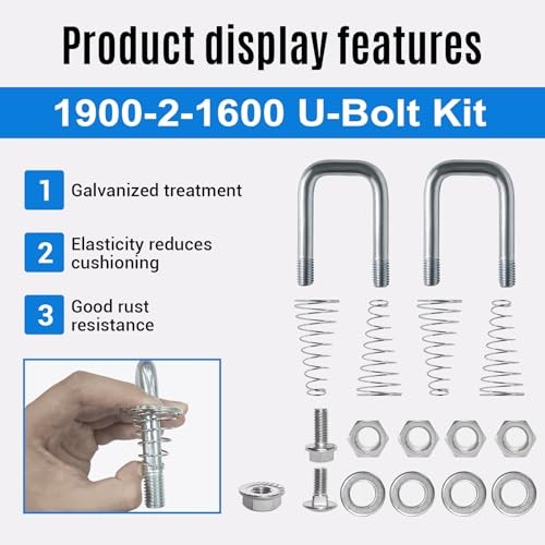 1900-2-1600 Replacement Safety Chain U-Bolt Kit Fit for B&W Gooseneck Hitchb