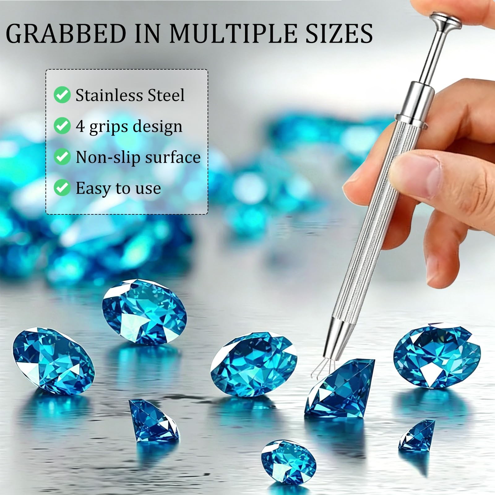 2Pcs Piercing Ball Grabber Tool for Changing Jewelry, Stianless Steel Flat Ba…