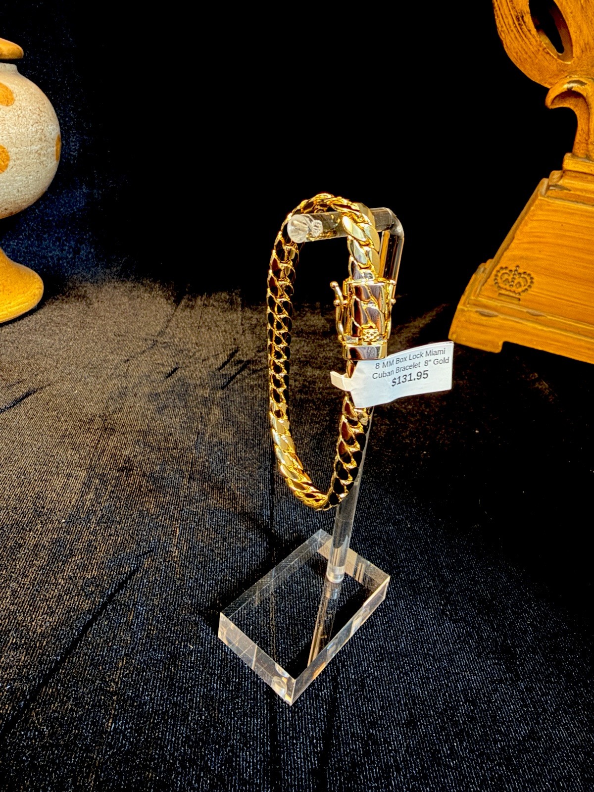 14K Stamped Yellow Gold 8mm Miami Cuban Link Bracelet 8in Box Lock
