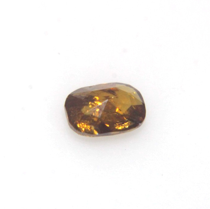 0.47Cts Dark Orange Yellow Color Oval Shape Rose Cut Diamond 5.43×3.89×2.38 MM