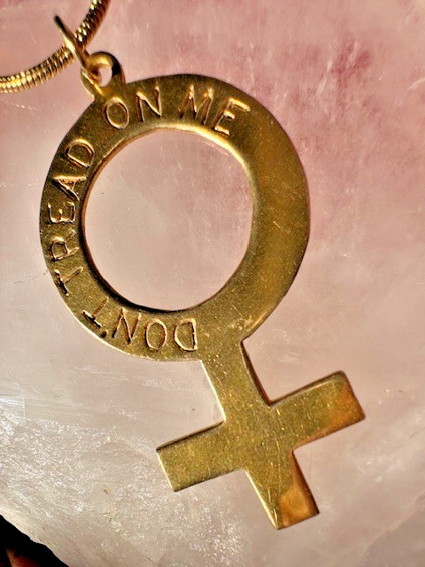 one of a Kind Large Venus Symbol Pendant 24K GP Don’t Tread on me LGBTQ JKL 172
