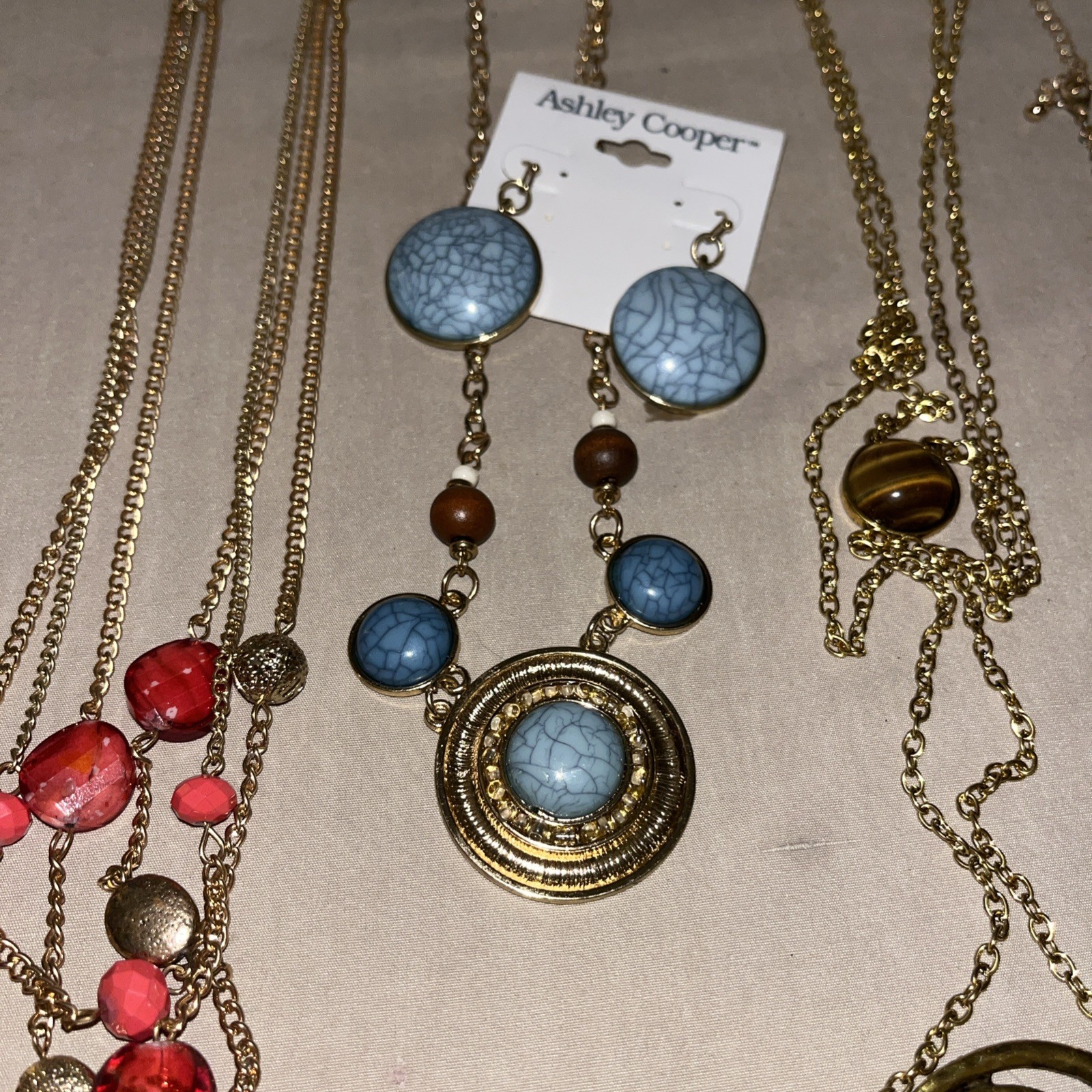 ❤️VTG LOT OF 4 NOS ASHLEY COOPER COLLECTIONS NECKLACES & EARRINGS * BONUS*