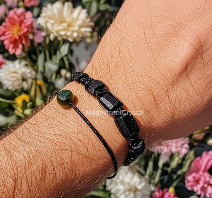 2025HOT Black Tourmaline Healing Reiki Unisex Bracelet Handmade Energy Jewelry