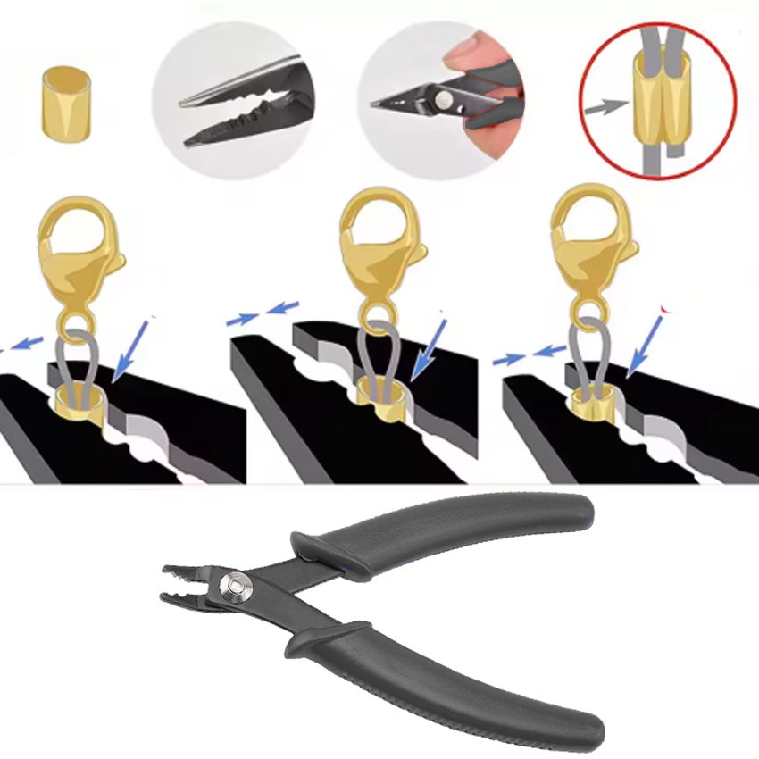 Bead Crimping Tool Crimper Pliers – For 2-3mm Round or Tube Beading Crimp Wire