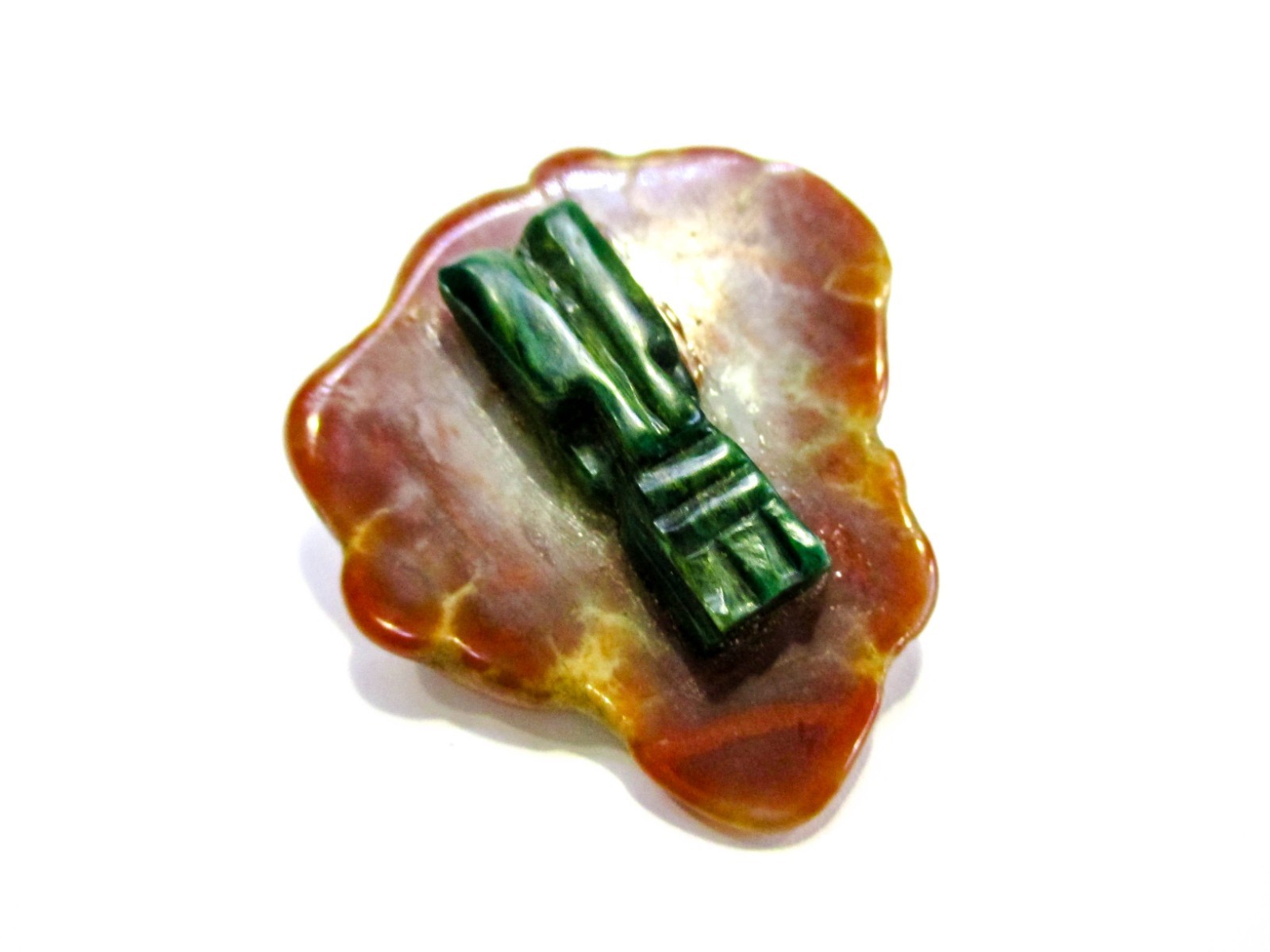 Vintage Bolo Carved Stone from Mexico Mayan Peru South American