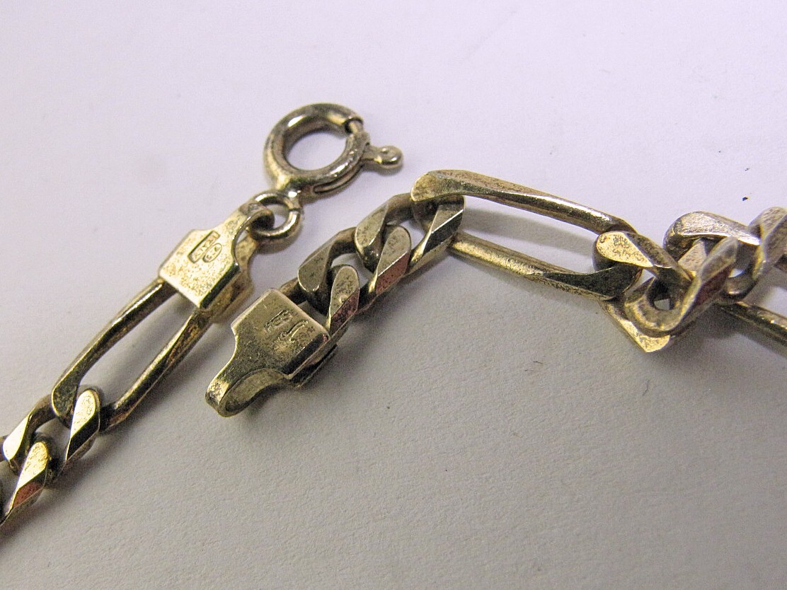 Vintage Figaro Necklace Gold Vermeil 925 Sterling Silver Vior FGS Italy 19″ Long