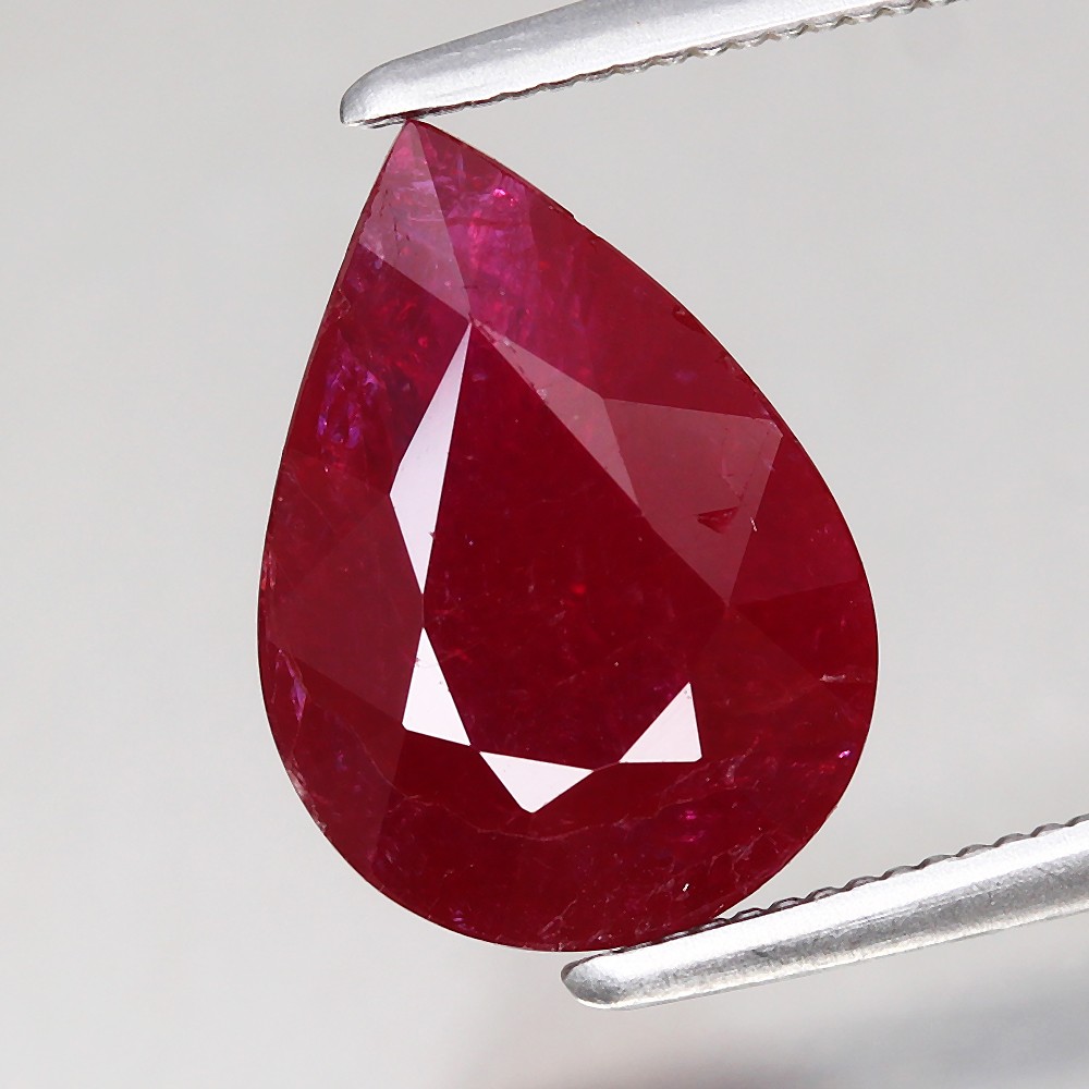 2.8ct Pear 11×7.9mm Natural Unheated Top Red Ruby – Mozambique, Africa Gemstone✨