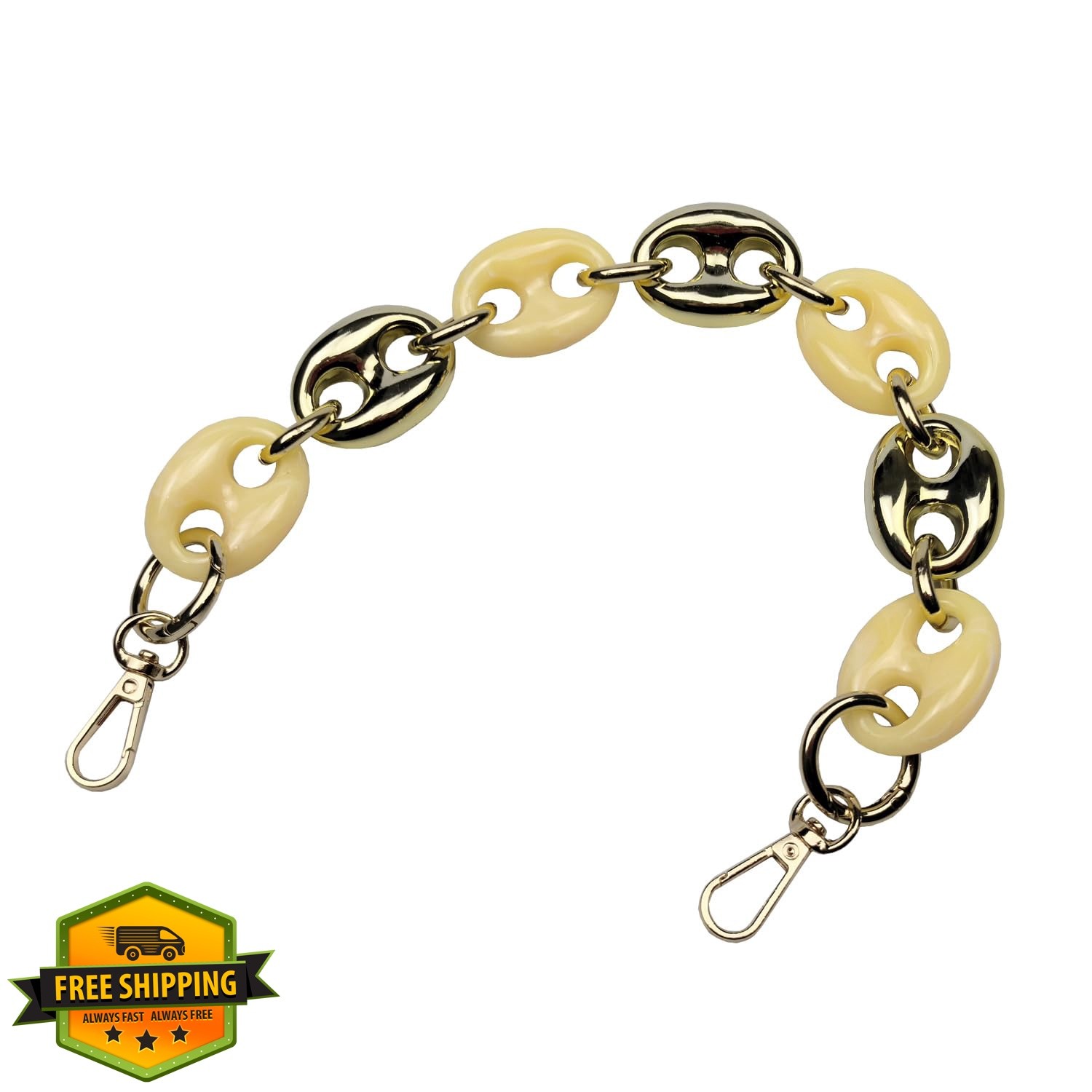 LAM GALLERY Acrylic Resin Chain Gold Apricot 40cm