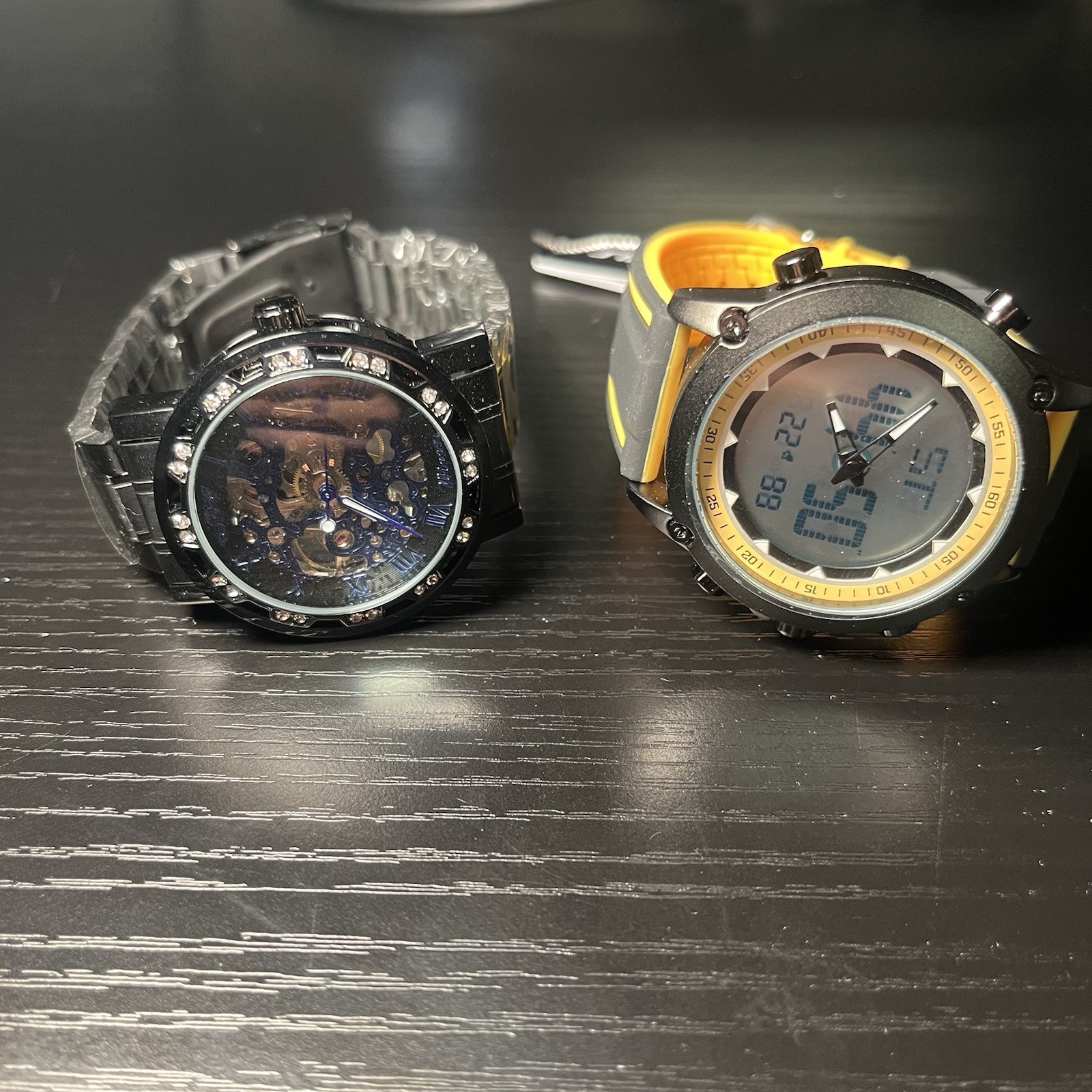 Lot of 2 watches -Sinobi Watch and Skeleton Black Dial Watch