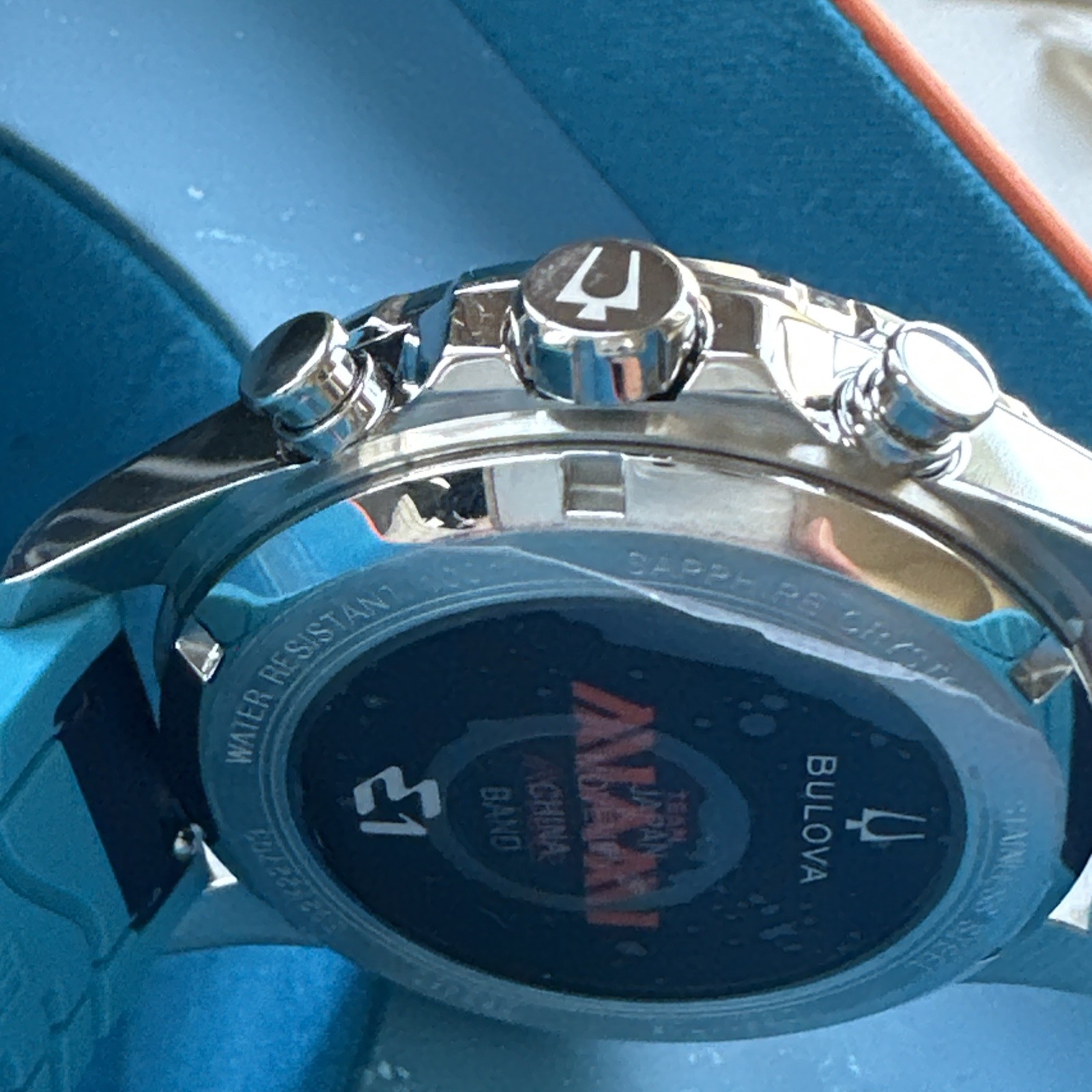 Bulova Men’s Marine Star Chronograph Small Second Quartz Blue Watch 43MM 96B460