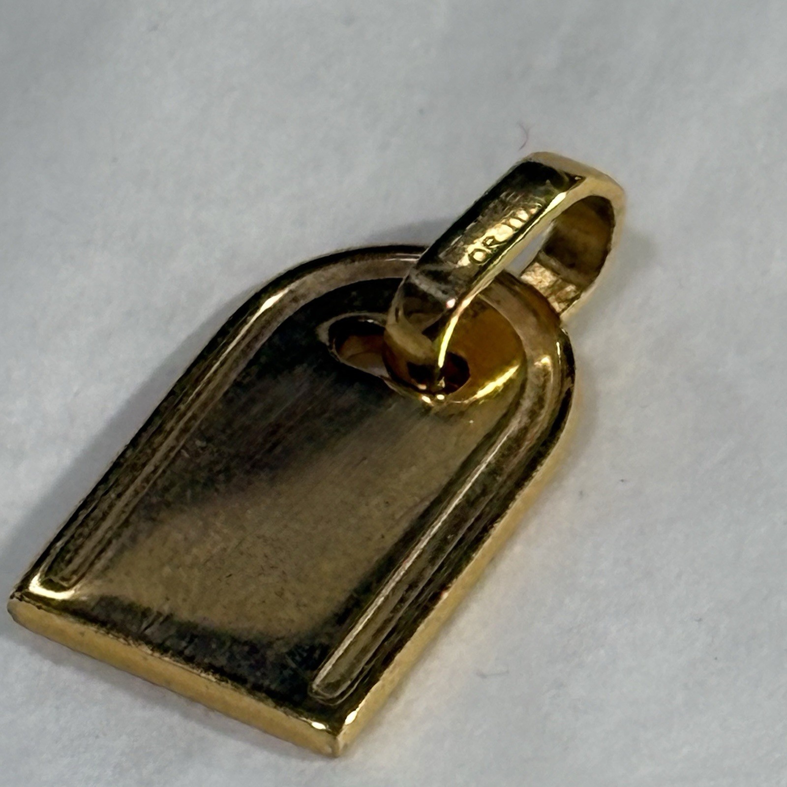 Vintage Bronze Milor Italy Gold Tone Letter J Pendant Retro Arch Initial 1″