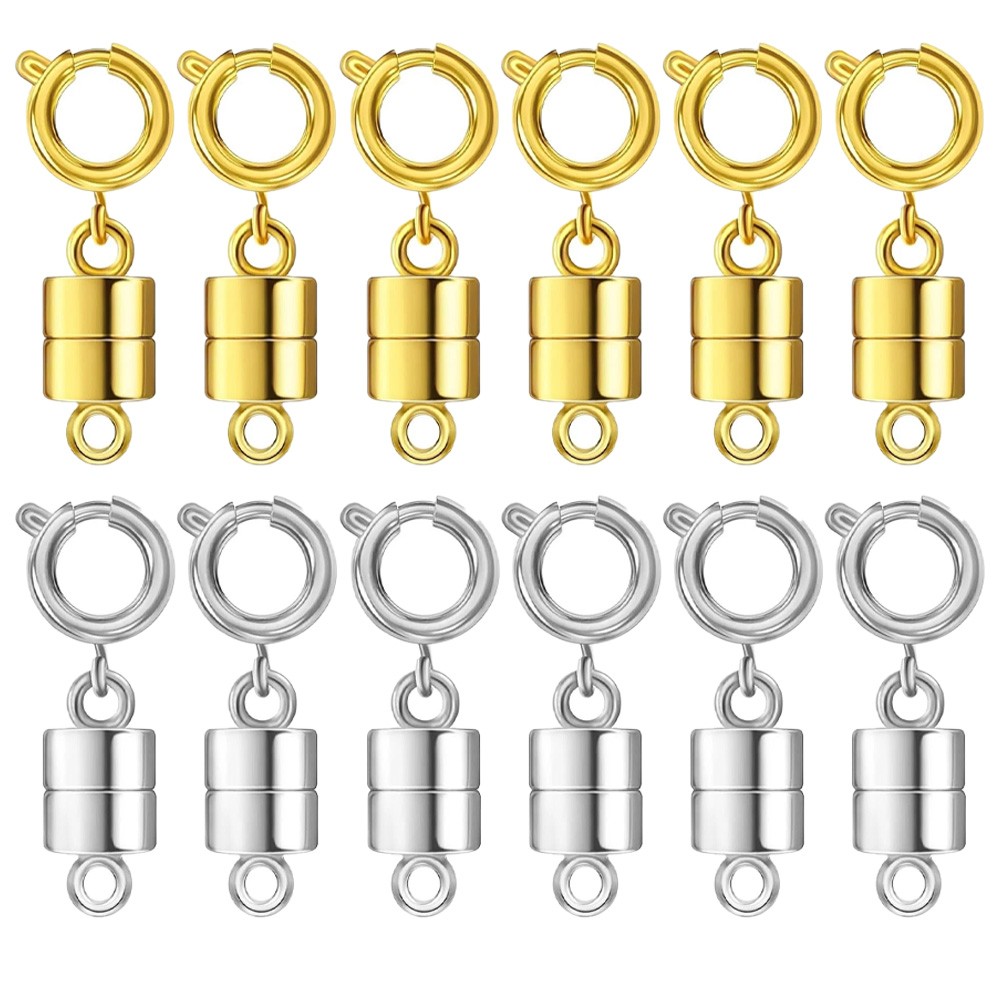 12/24Pcs Cylindrical Magnetic Clasps &Closures DIY Bracelet Necklace Jewelry UK