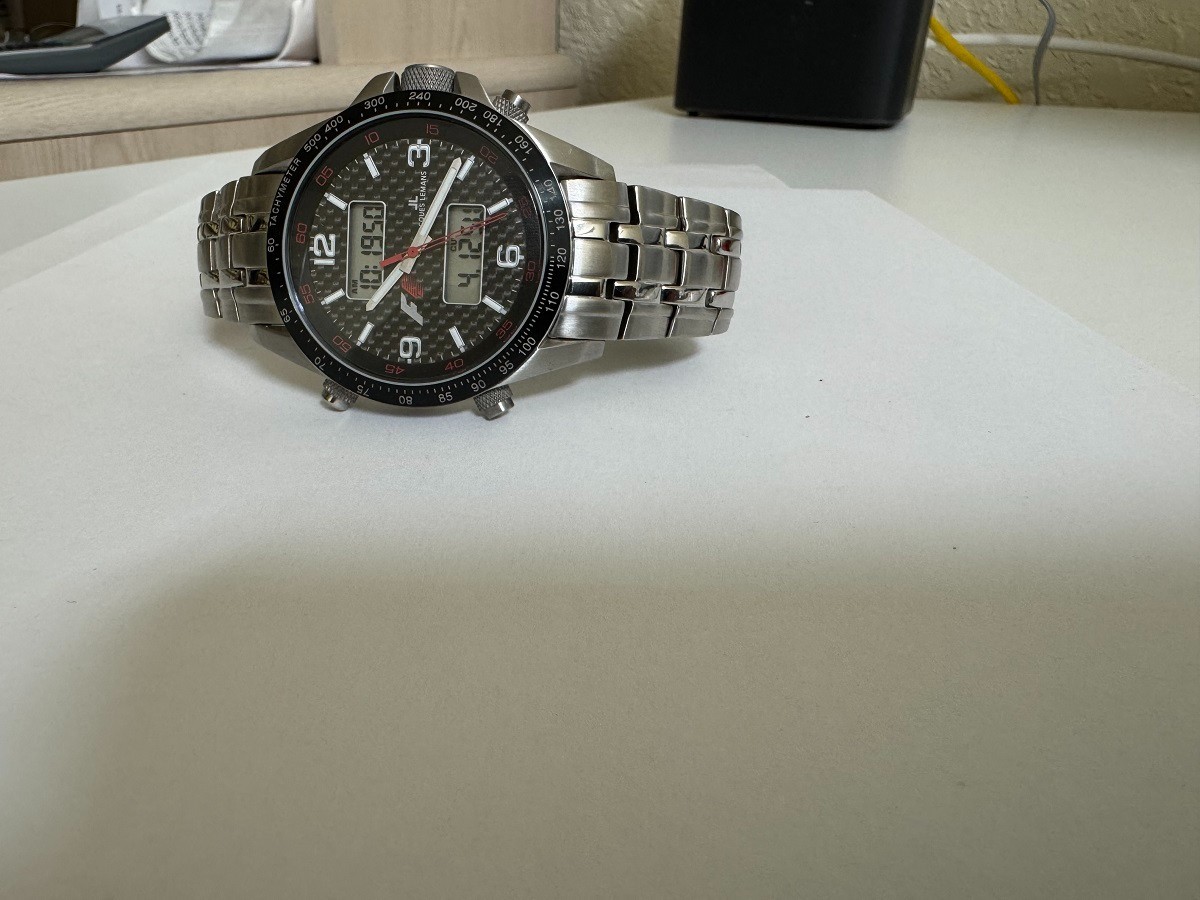 NOS Jacques Lemans F1 Digital Analog stainless steel watch 44mm