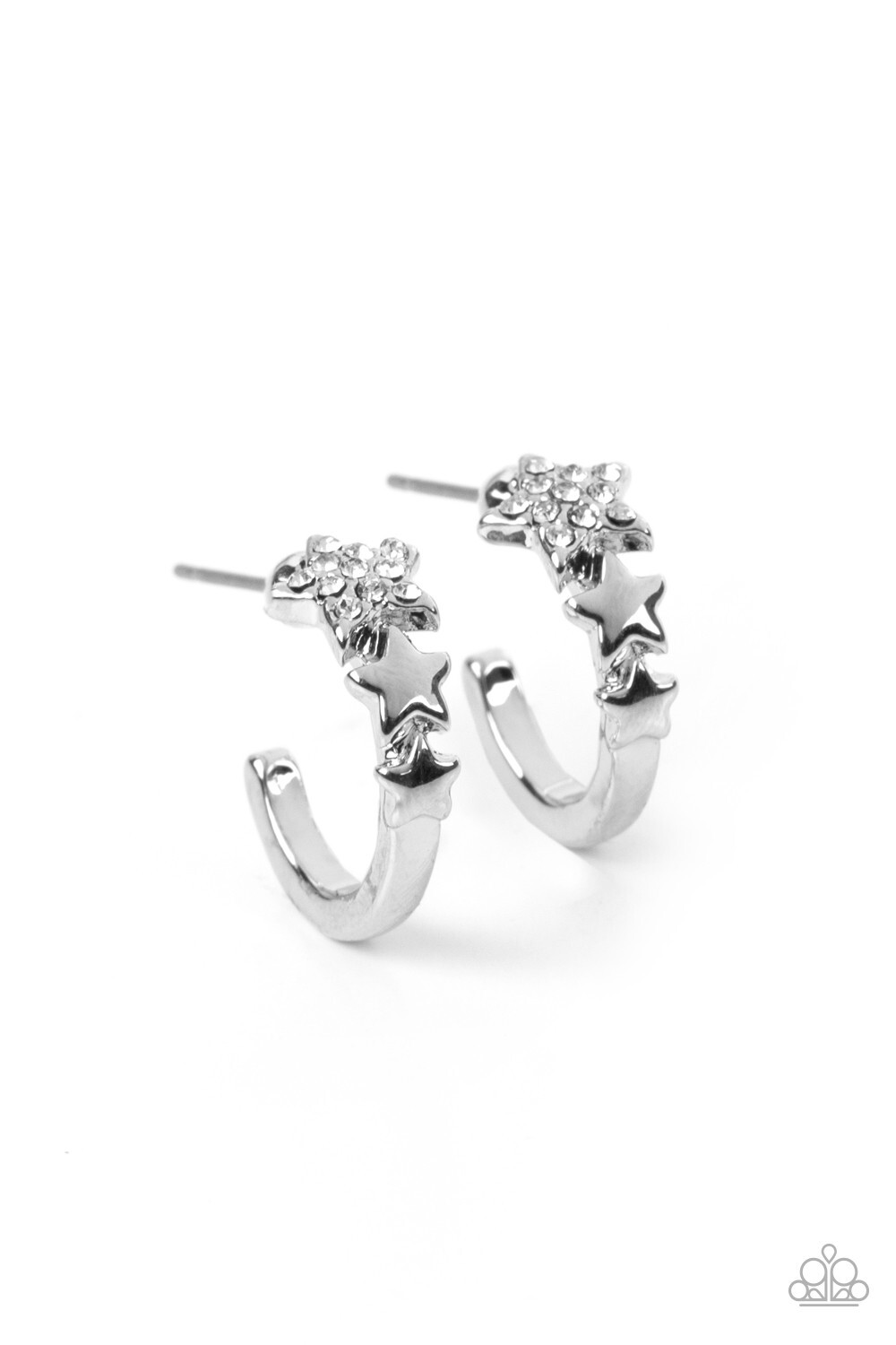 Paparazzi ~ Starfish Showpiece White Hoop Earrings ~ ⭐️NEW RELEASE 2023⭐️