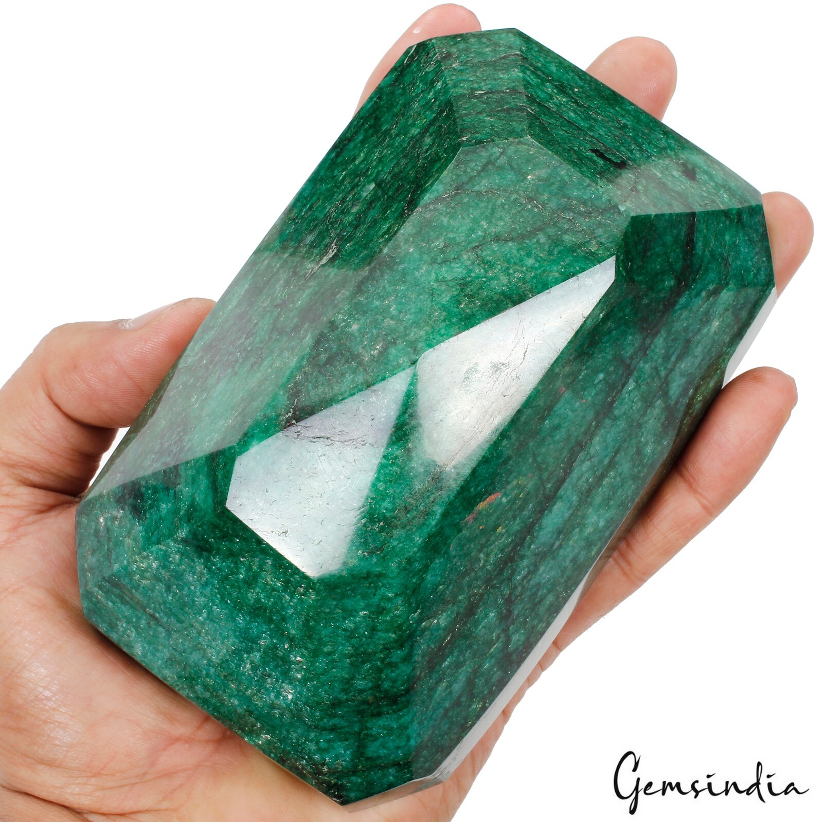 Natural Brazilian Emerald Loose Gemstone 1.1kg Huge Octagon Cut Specimen