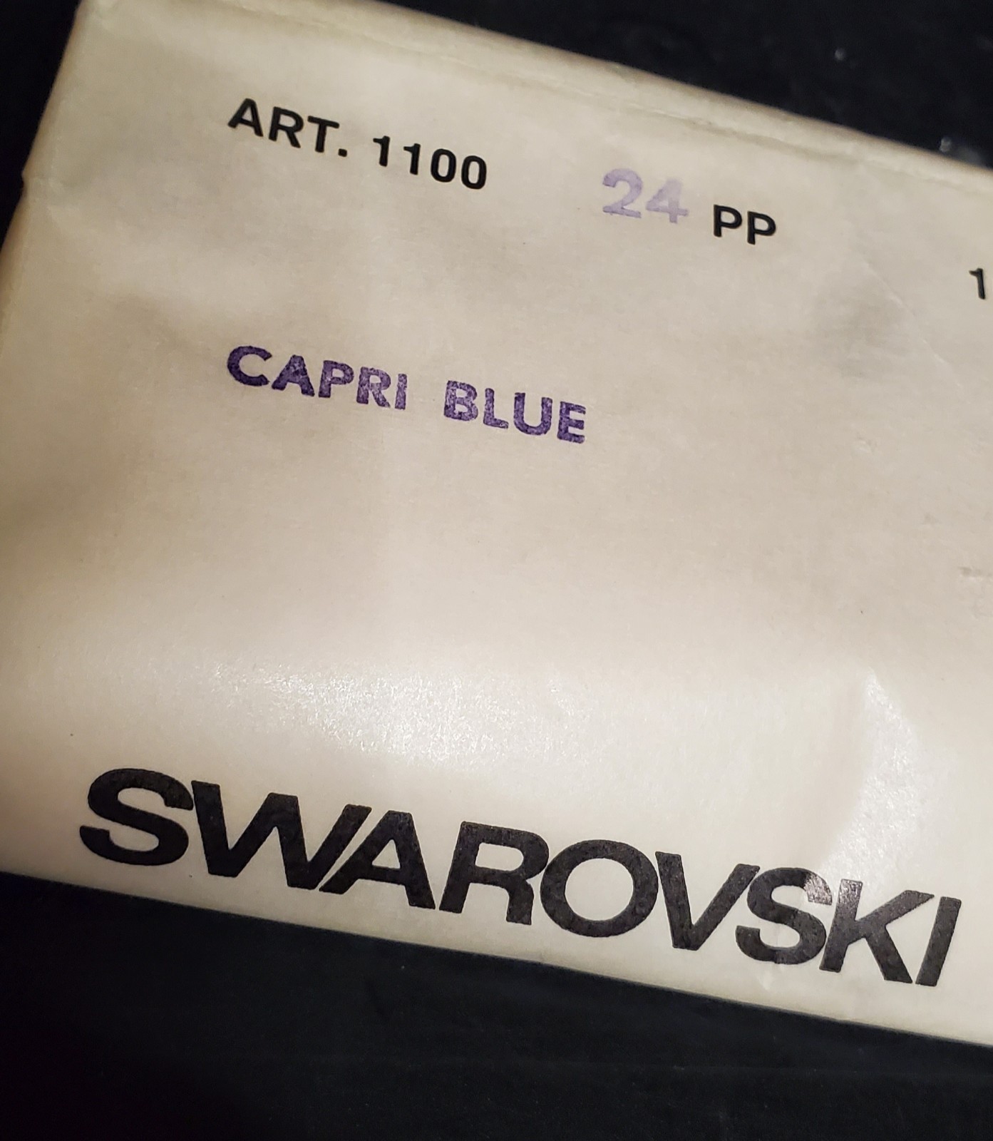 SWAROVSKI CAPRI BLUE UNFOILED CRYSTALS 24PP ART. 1100 R1*****12 pack*****