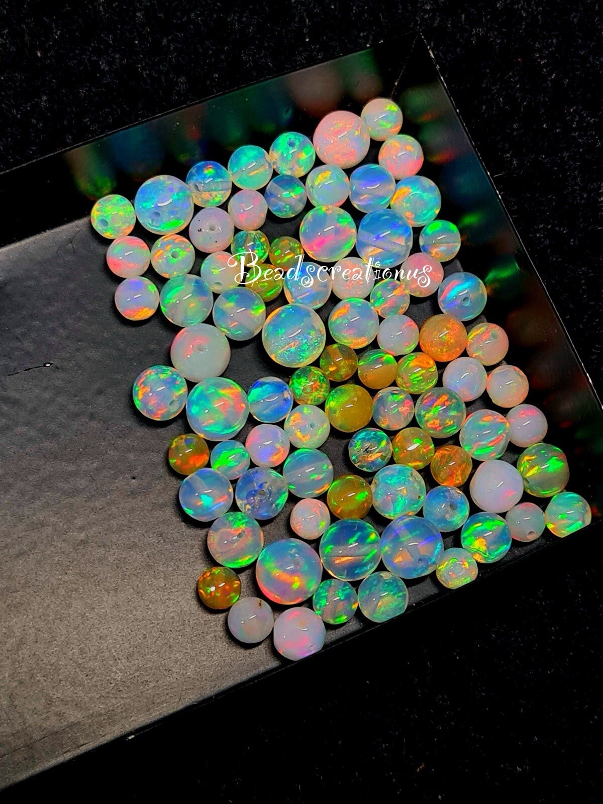 Natural Ethiopian Opal Beads – Smooth Opal Balls – Drilled Opal Balls – Opal