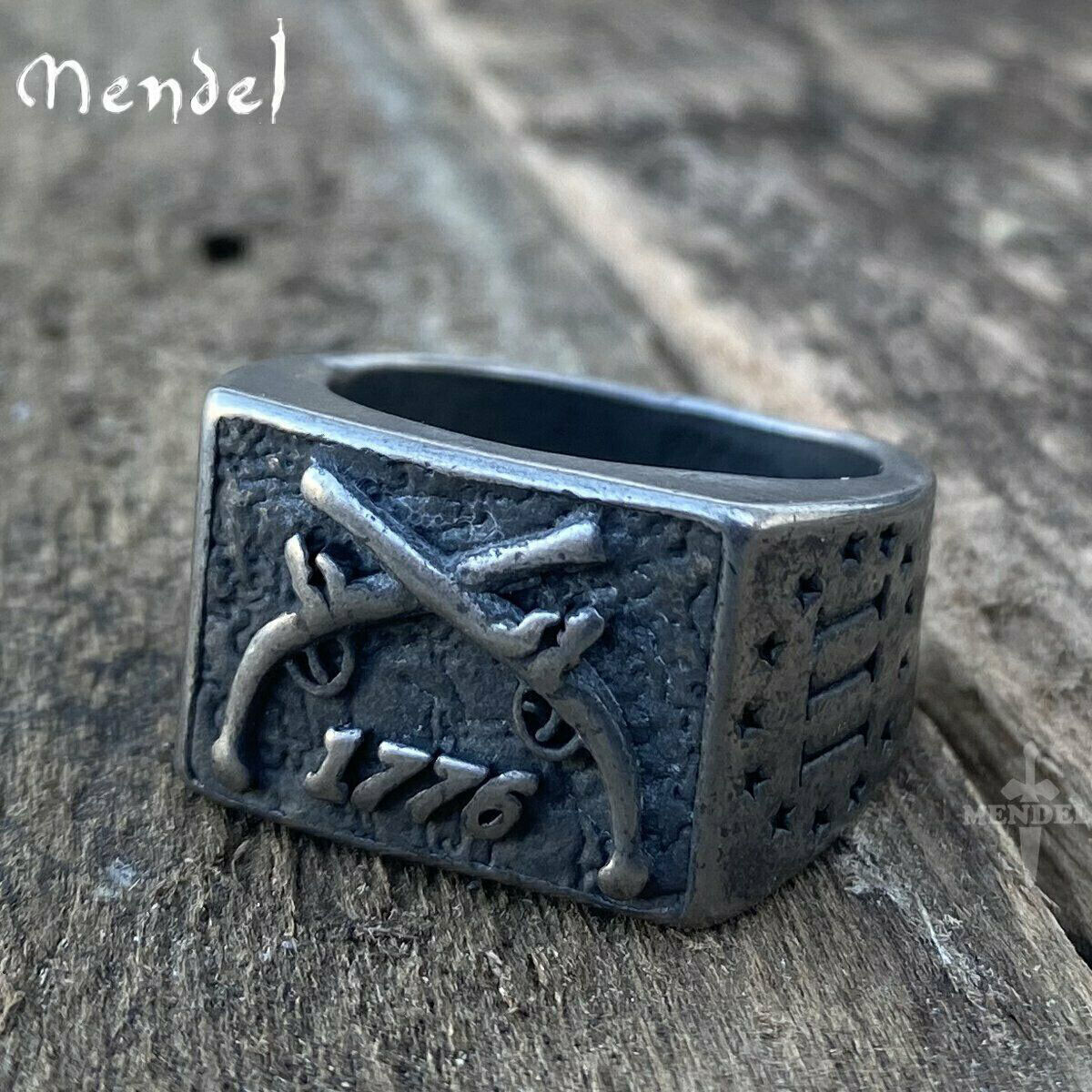 MENDEL Retro Mens US Military Patriotic Army Gun Biker Ring For Men Size 7 8-15