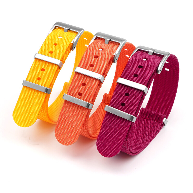 20mm Sport Bracelet Watch Strap Retro One-Piece Long Watchband Weave Nylon Bands