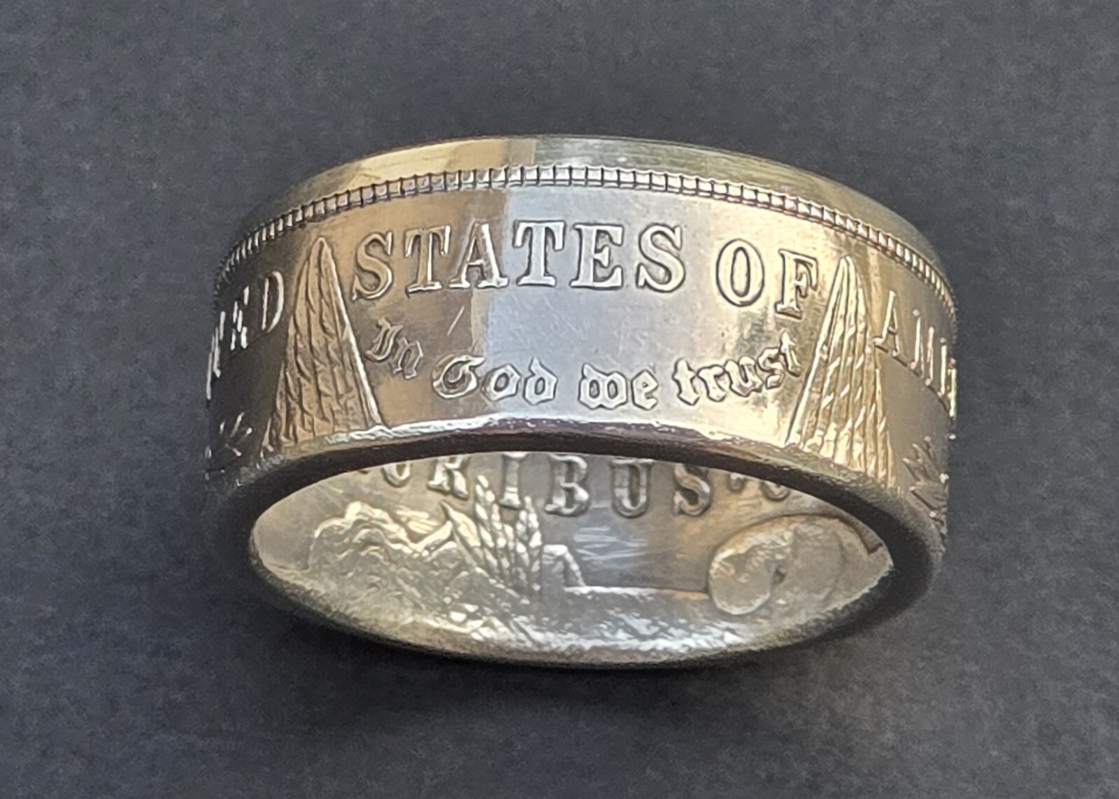 Morgan Silver Dollar Coin Ring 90% Coin Silver You Pick Sz. 8-13 MIRROR FINISH