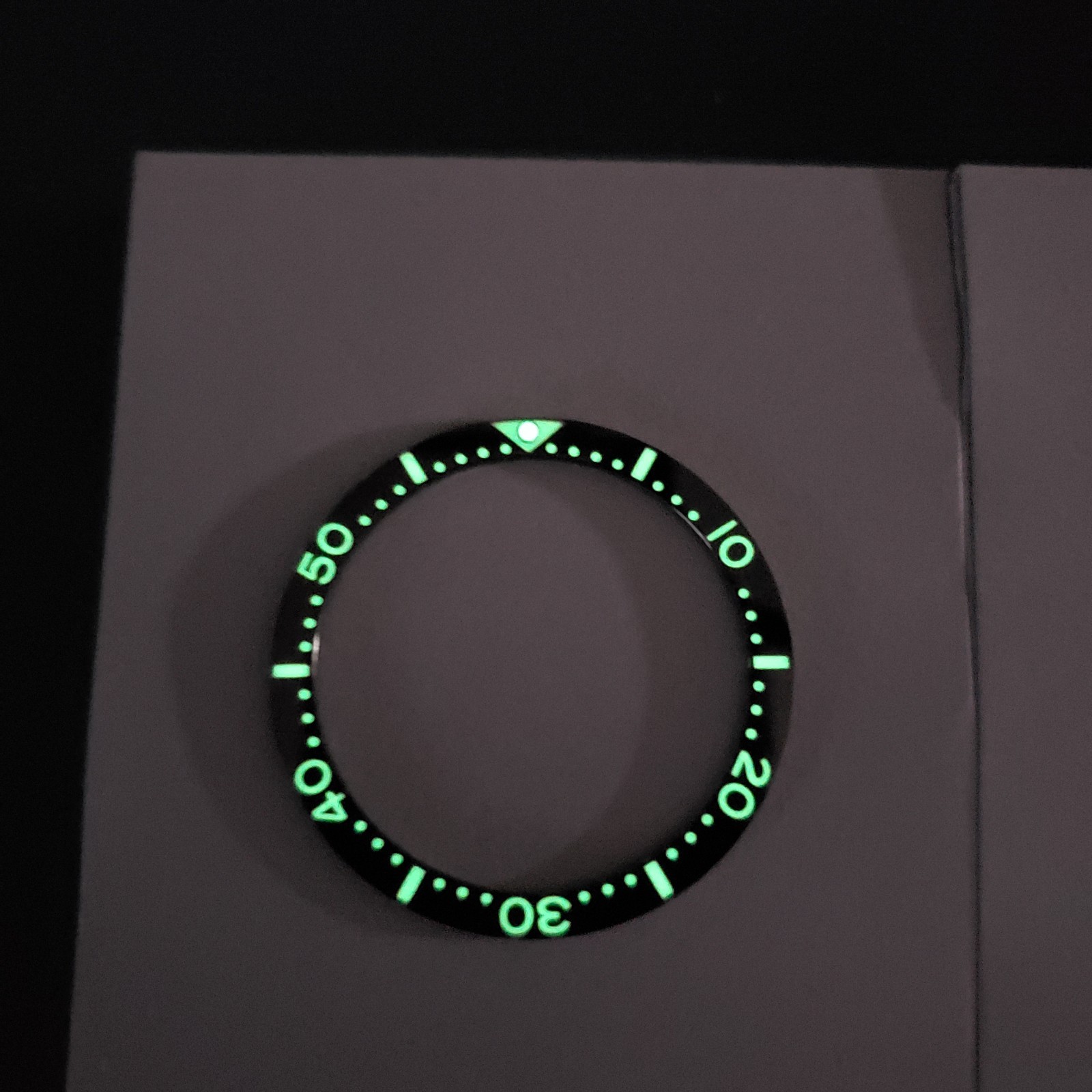 BLACK CERAMIC 38mm FULL LUME FLAT BEZEL INSERT for SEIKO With Pip