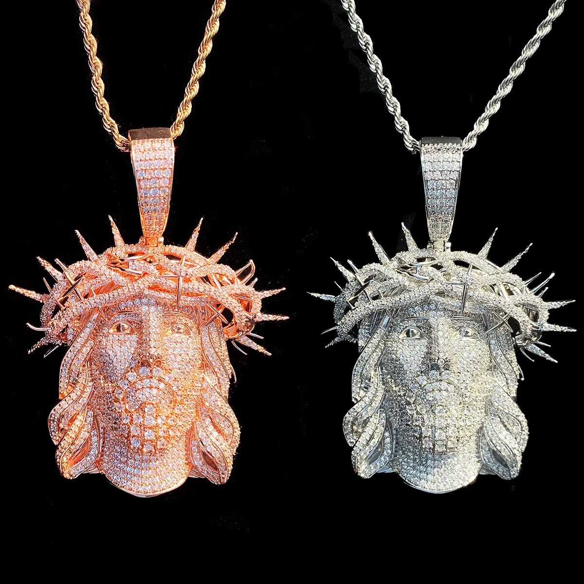 Iced Out Ratten Jesus Necklace Pendant for Men – Hip Hop Fashion Jewelry