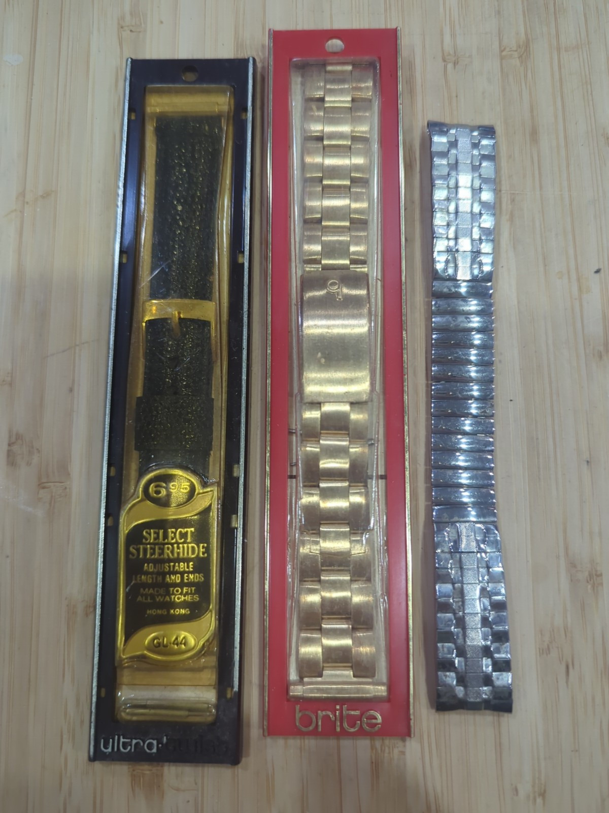 Vintage Unused Ultra Twist Select Steerhide Watch Band And 2 Other Watchbands