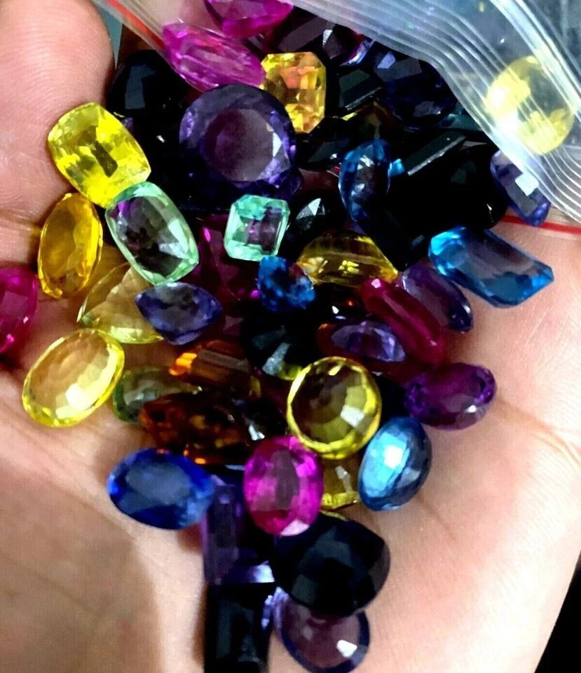 Natural 50 Ct Sapphire Mix Color 5-7 Pcs Mix Cut Certified Loose Gemstone Lot