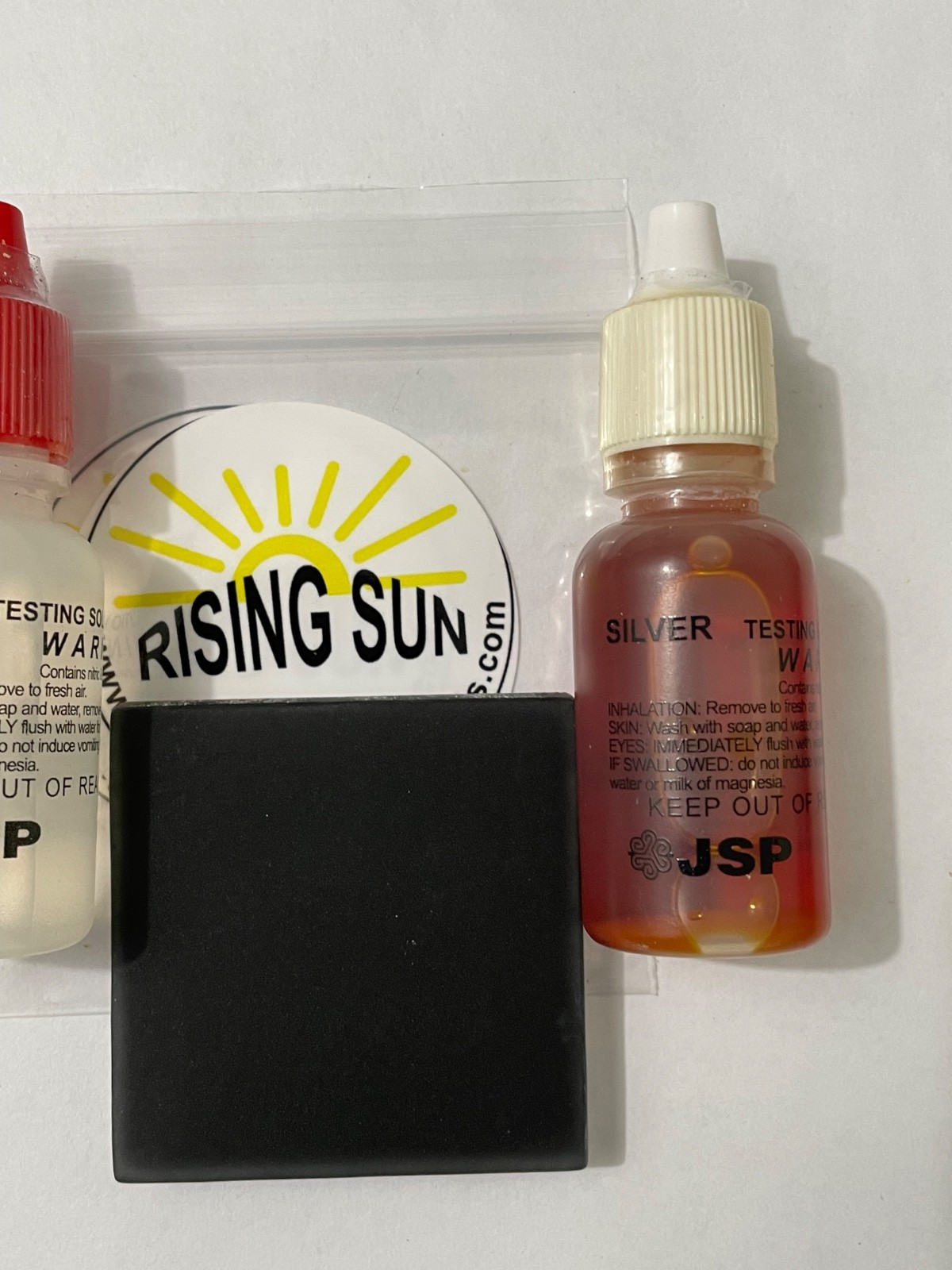 JSP Gold Testing Acid 10K 14K 18K+ Silver Test Kit Scratch stone & Neutralizer