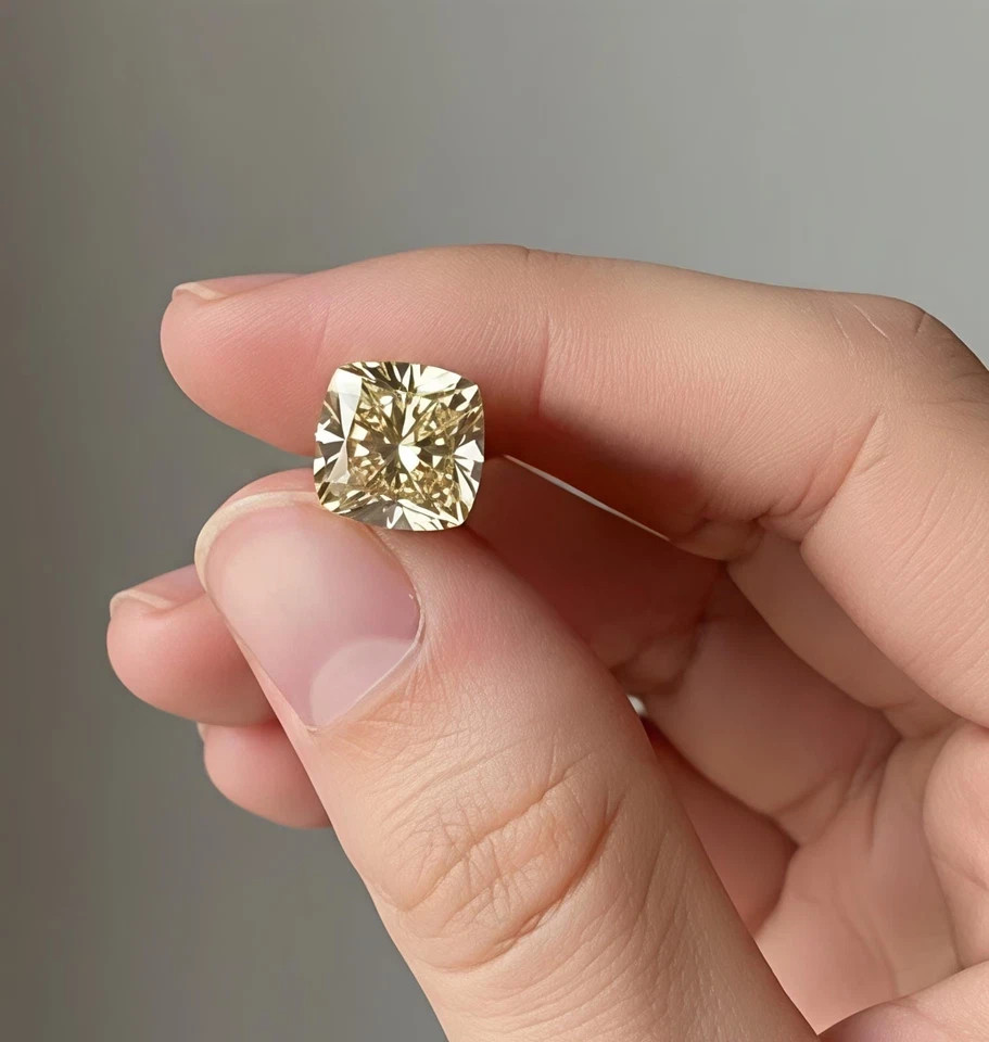 6×6 MM Brown cushion Cut VVS1 Loose Diamond Premium Quality Gemstone 2 pcs