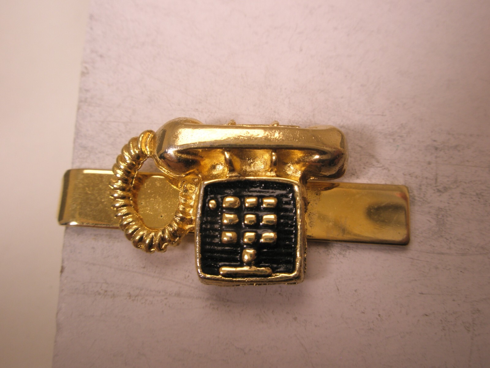 TelePhone Push Button Land Line Vintage SMALL Tie Bar Clip att gte bell system