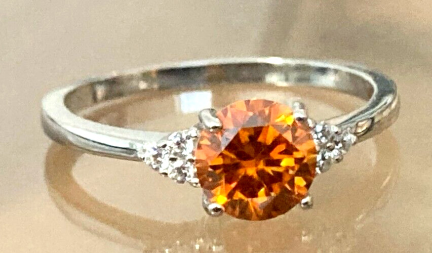 Moissanite Diamond Ring Blue, Red, Green, Gold.. 14k Gold or Rhodium Finish S925