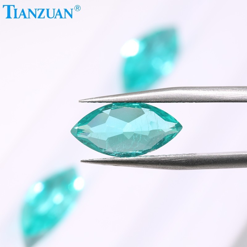 Synthetic YAG Marquise Shape Neon Paraiba Color with inclusions loose Gemstones
