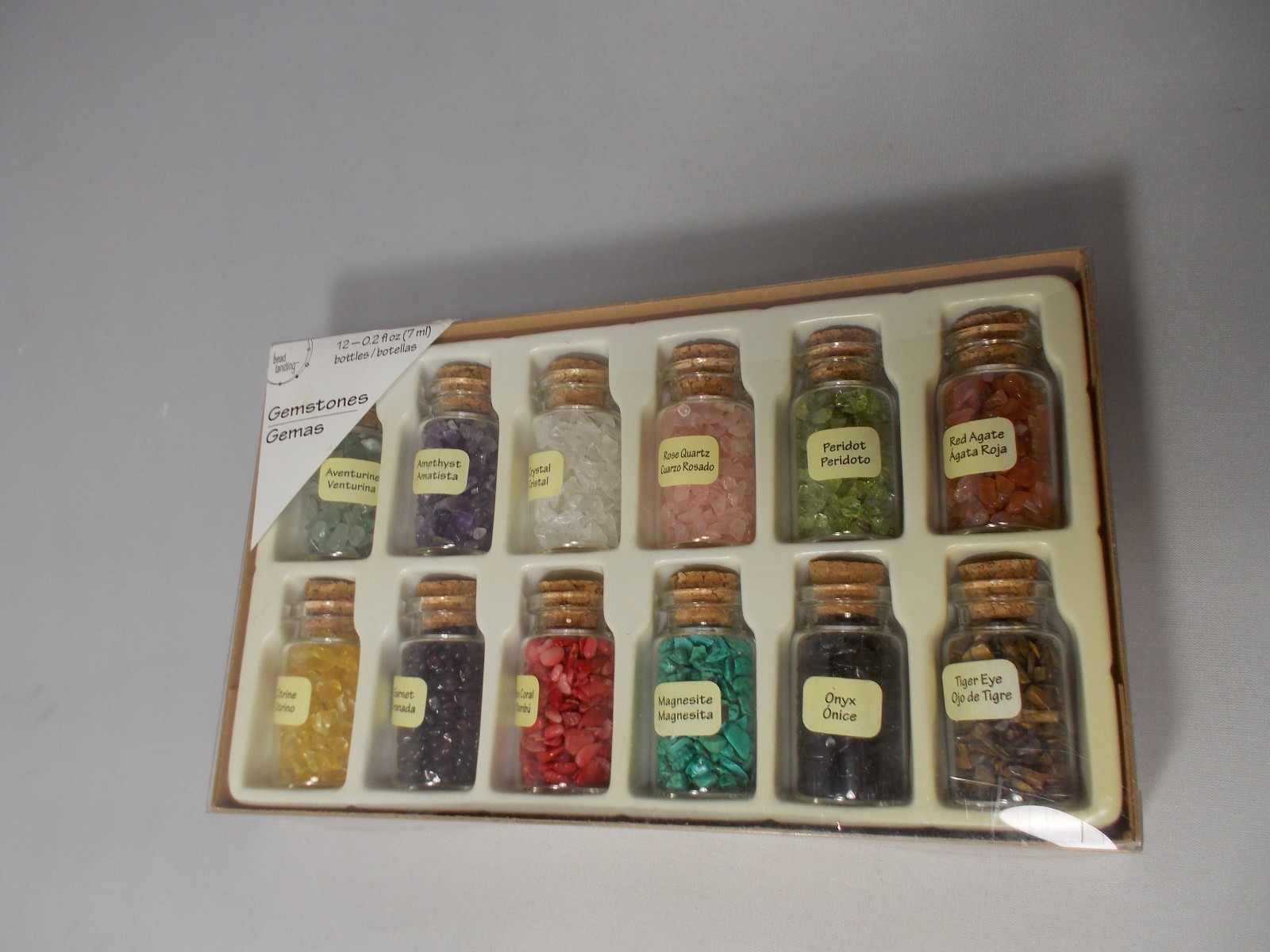 12 0.2 oz (7ml) Gemstone Bottles Bead-Landing New Old Stock Crafts Free S&H