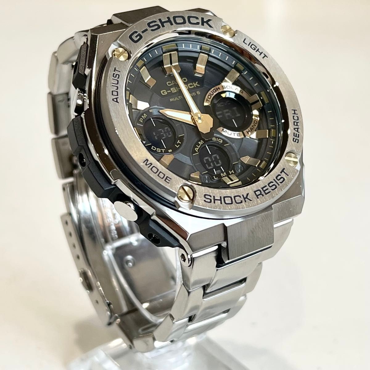 item CASIO G SHOCK GST W110 black and gold radio solar complete set