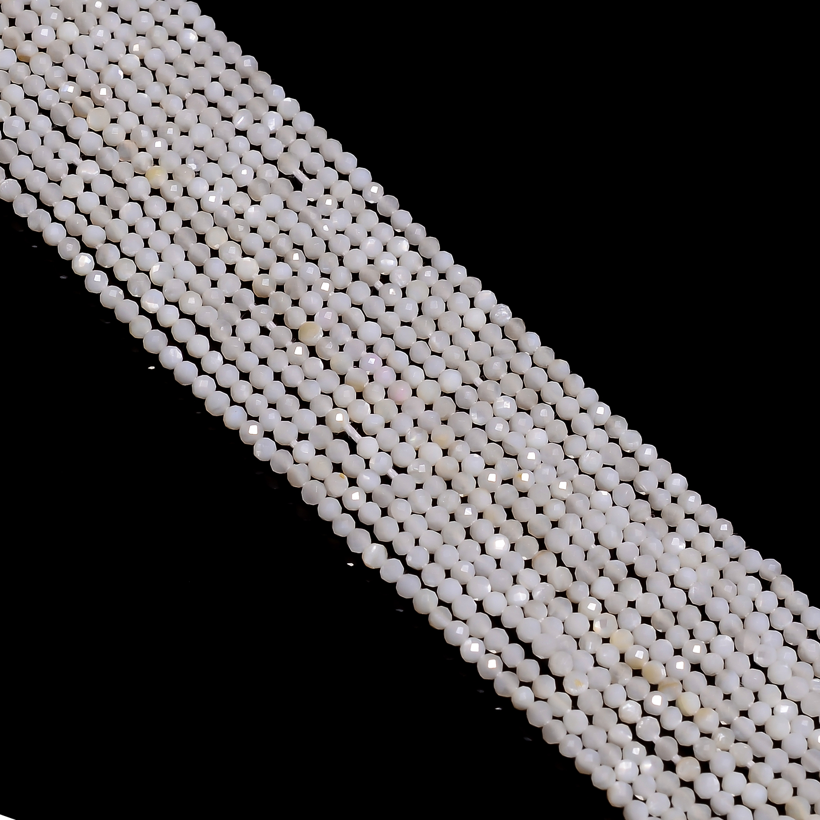 Natural White Moonstone Gemstone Round Israel Cut Beads 2X2 mm Strand 13″ EB-205