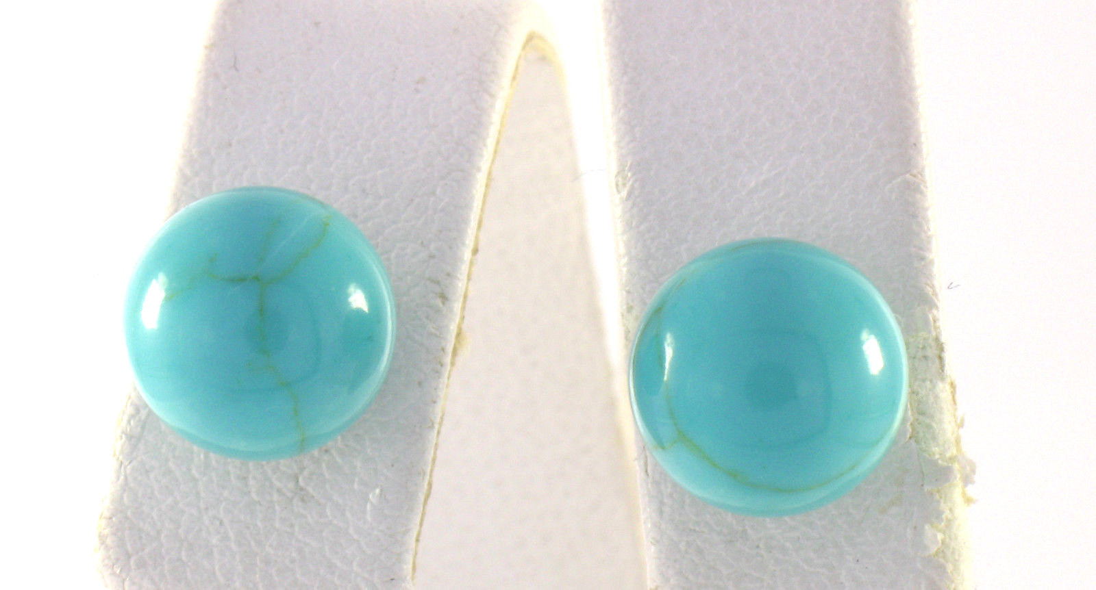 NEW .925 Sterling Silver Simple & Elegant 10mm Blue Turquoise Ball Stud Earrings