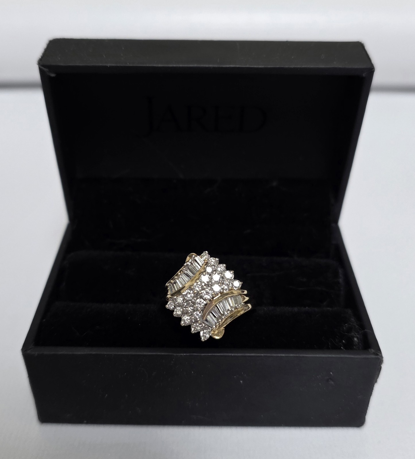Ladies Diamond Cluster. 14 Karat Yellow Gold. Approx 1 Carat T.W Diamonds….