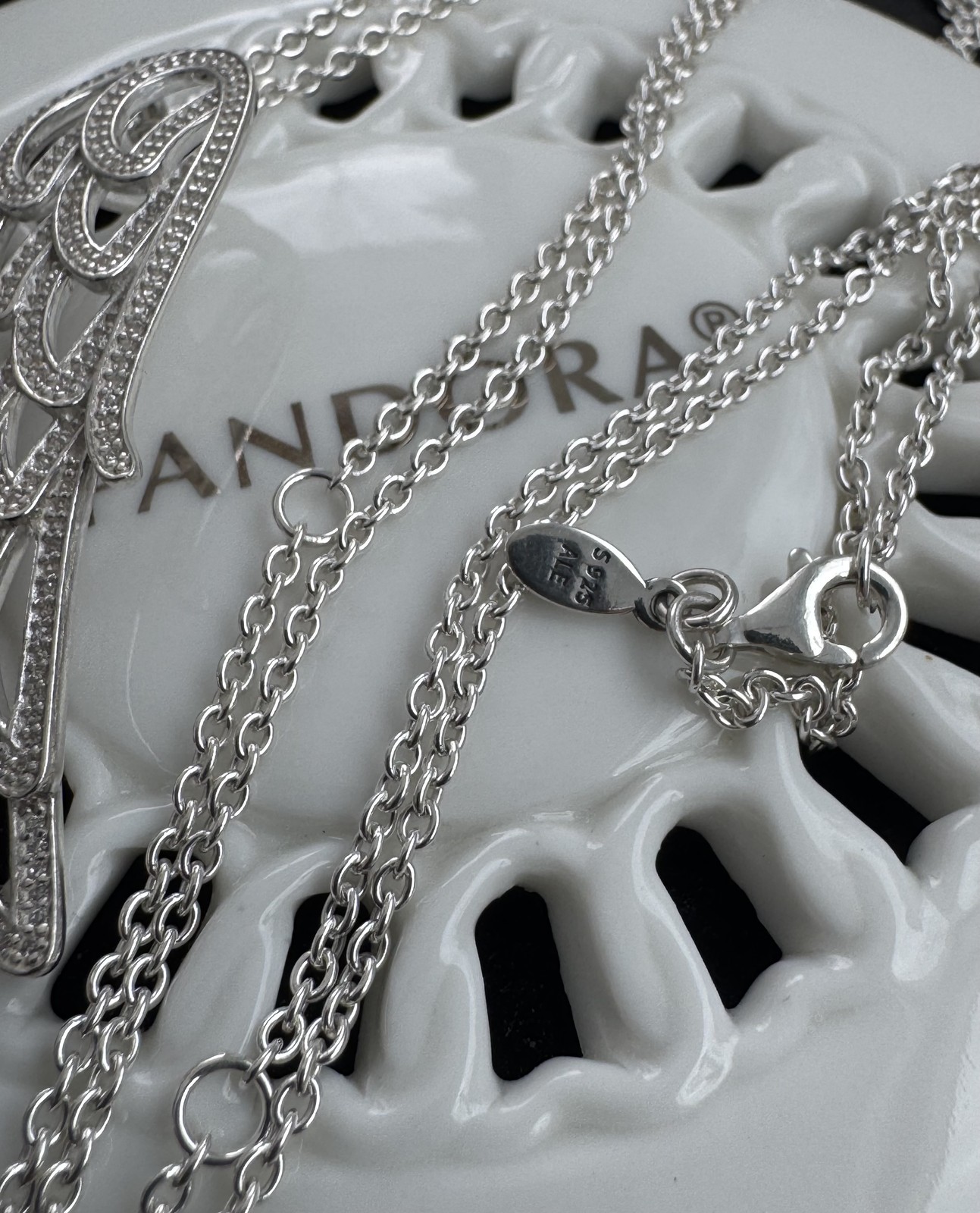 Authentic Pandora Angel Wing Chain Necklace #390374CZ-90 cm / 35.4 in
