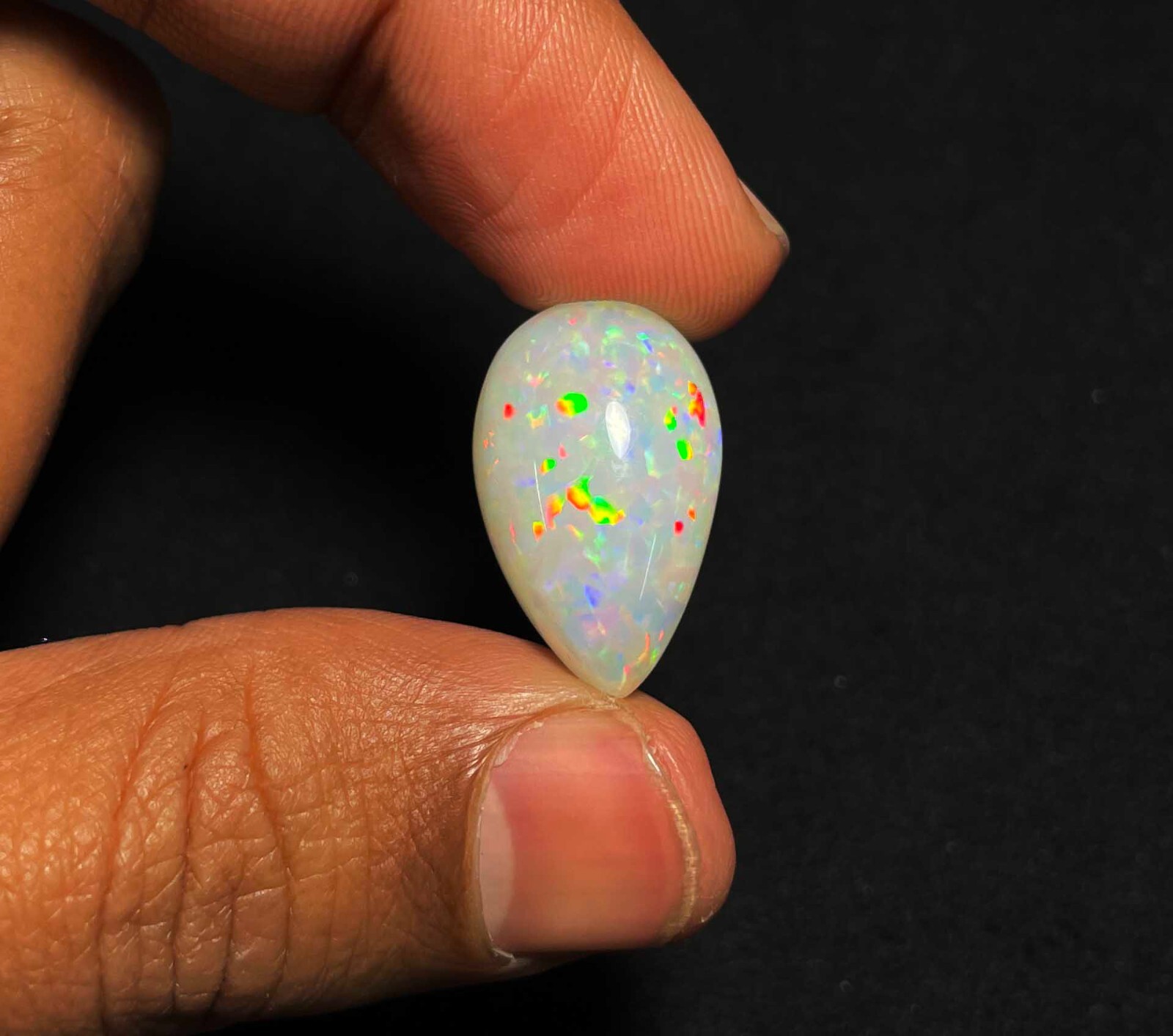 Natural Ethiopian Opal Pear Cabochon Loose Gemstone 13.50*21.90 MM 15 CT