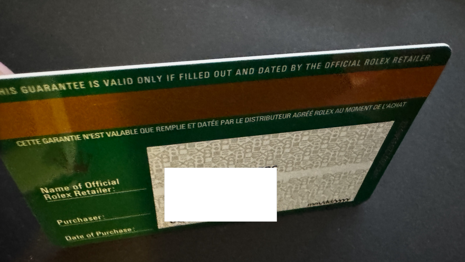 Genuine Rolex GMT-Master II Ceramic 116713LN Warranty Guarantee Card Authentic