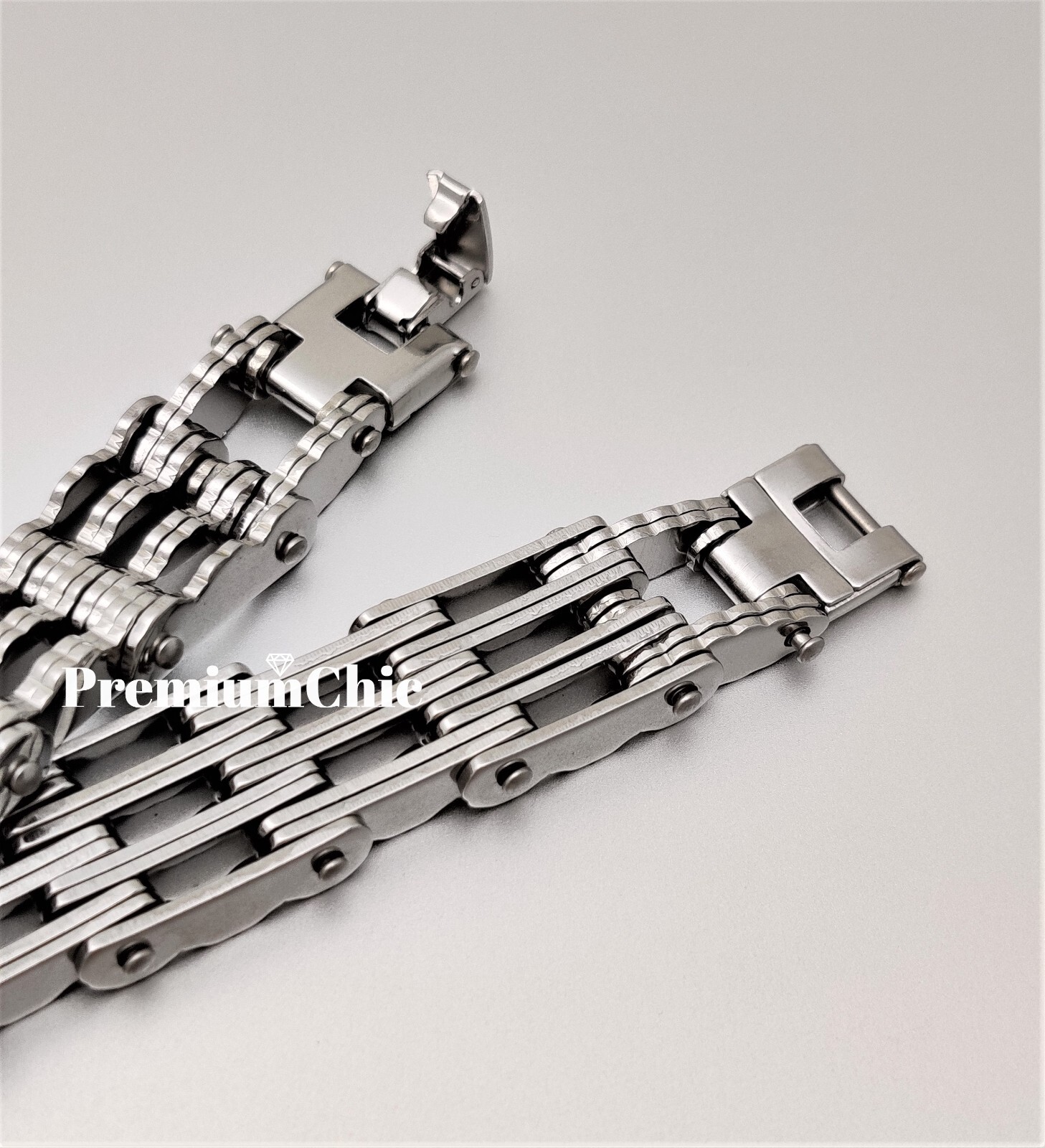 SOLID Stainless Steel Motorcycle Bike Chain Design Bracelet Men’s Jewelry 16MM