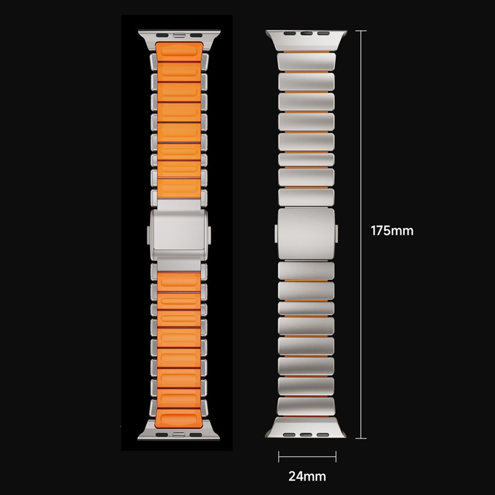 Titanium + Silicone Link Band for Apple Watch Ultra 3 2 49mm Series 11 10 9 8 7